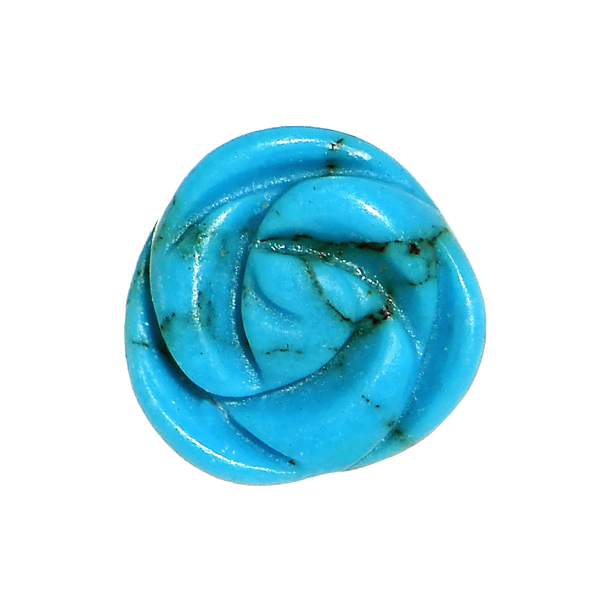 0 Gauge Natural Blue Turquoise Blooming Flower Stone Saddle Plug