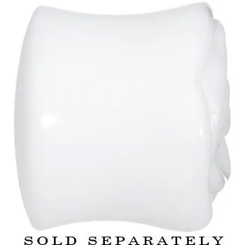 1 inch White Rose Flower Acrylic Saddle Plug