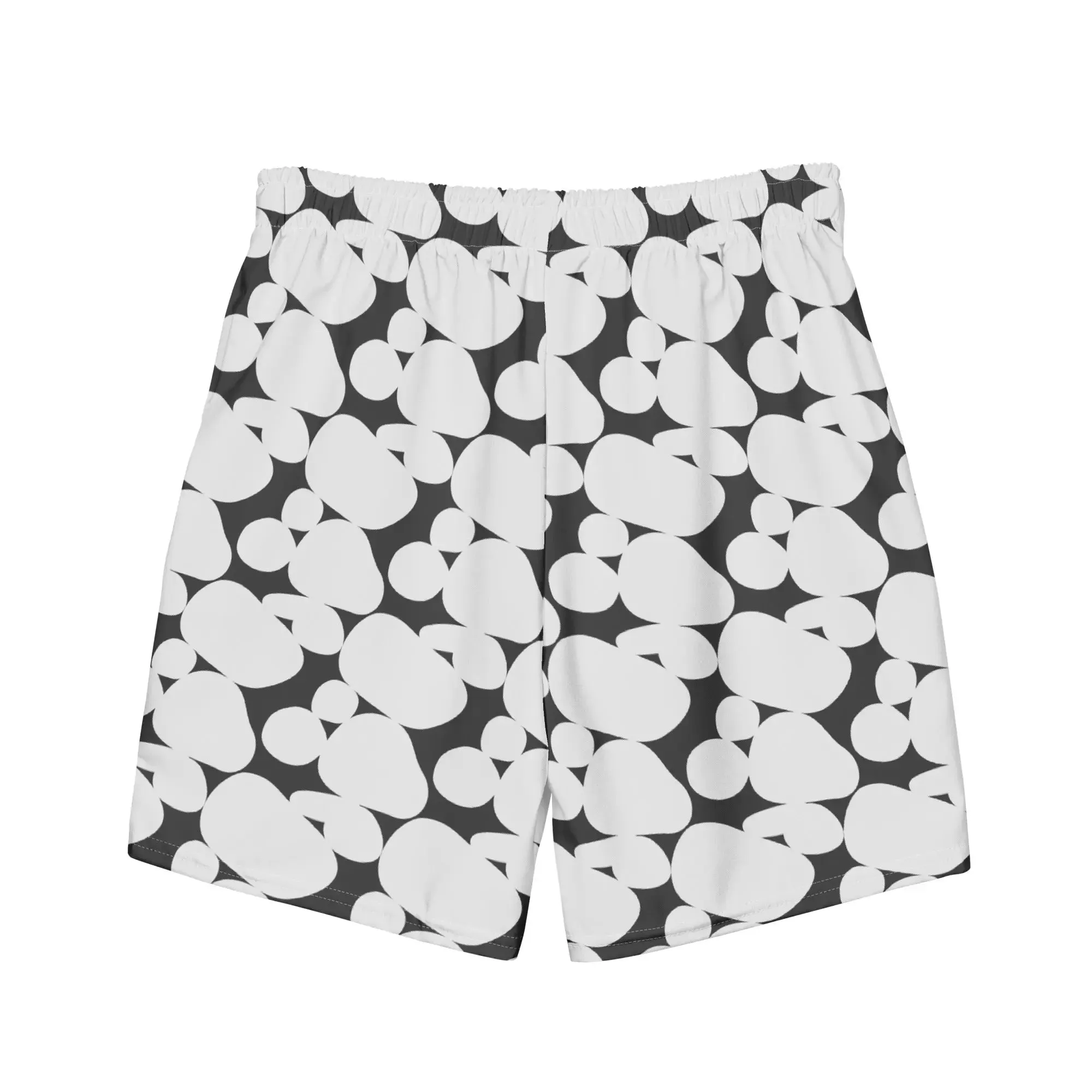 Abstract Black and White Circles Men's Swim Trunks