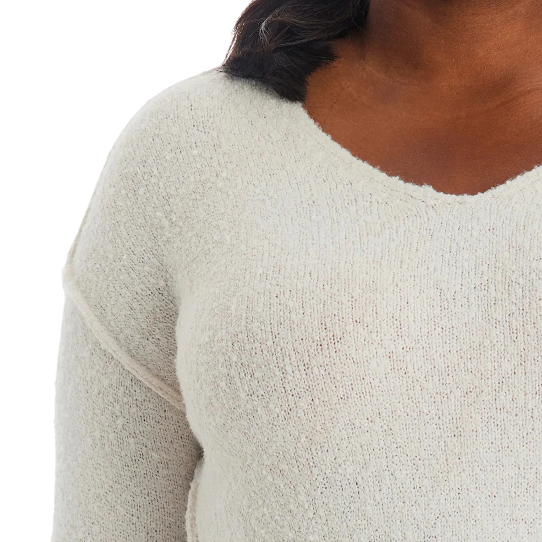 Adyson Parker Women's Plus Cozy V-Neck Soft Knit Inverted Seam Pullover Sweater