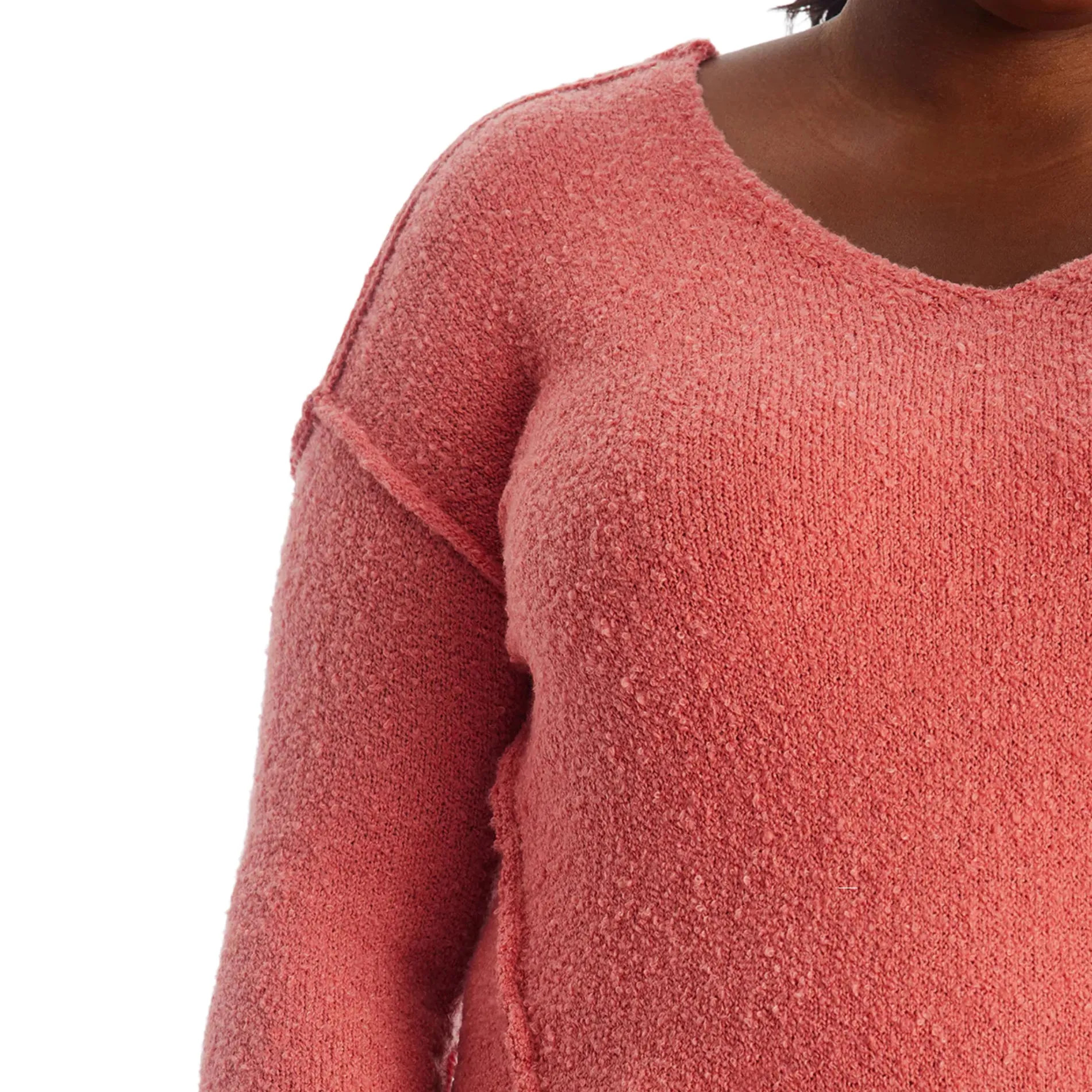Adyson Parker Women's Plus Cozy V-Neck Soft Knit Inverted Seam Pullover Sweater