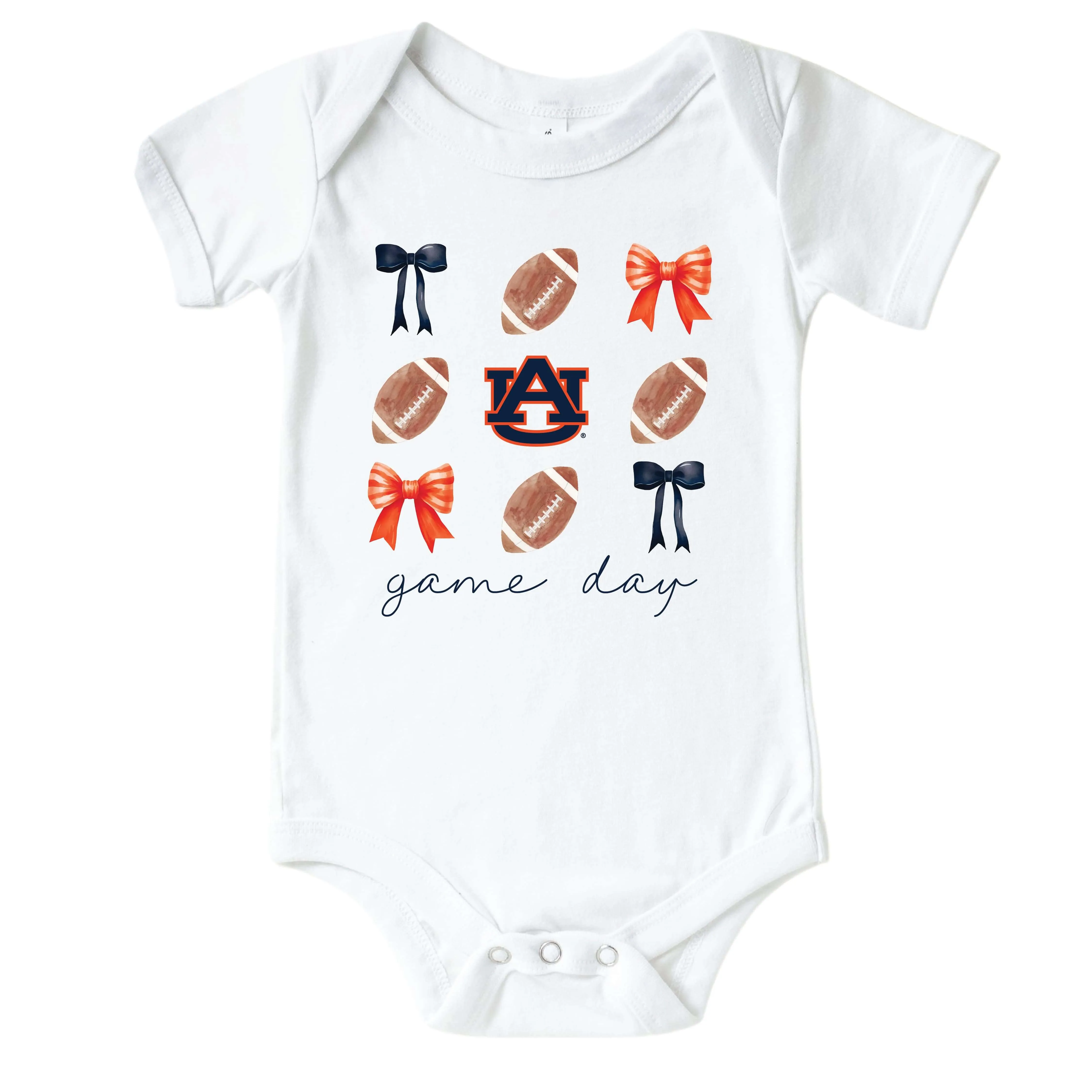 Auburn University | Footballs & Bows Graphic Bodysuit
