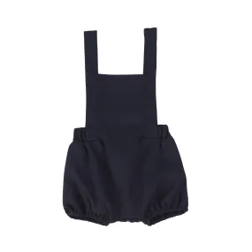 BAMBOO NAVY WOOL GATHERED ROMPER [Final Sale]