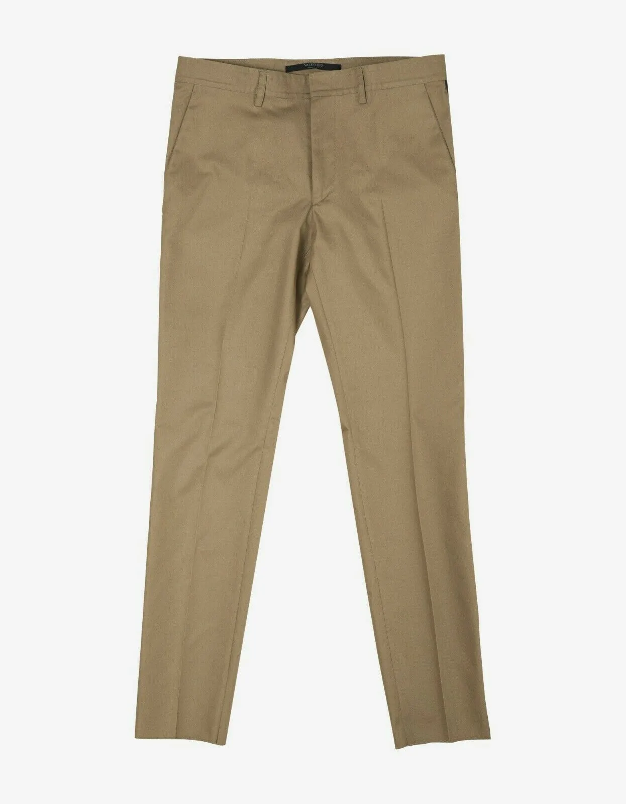 Beige Trousers with Contrast Trim