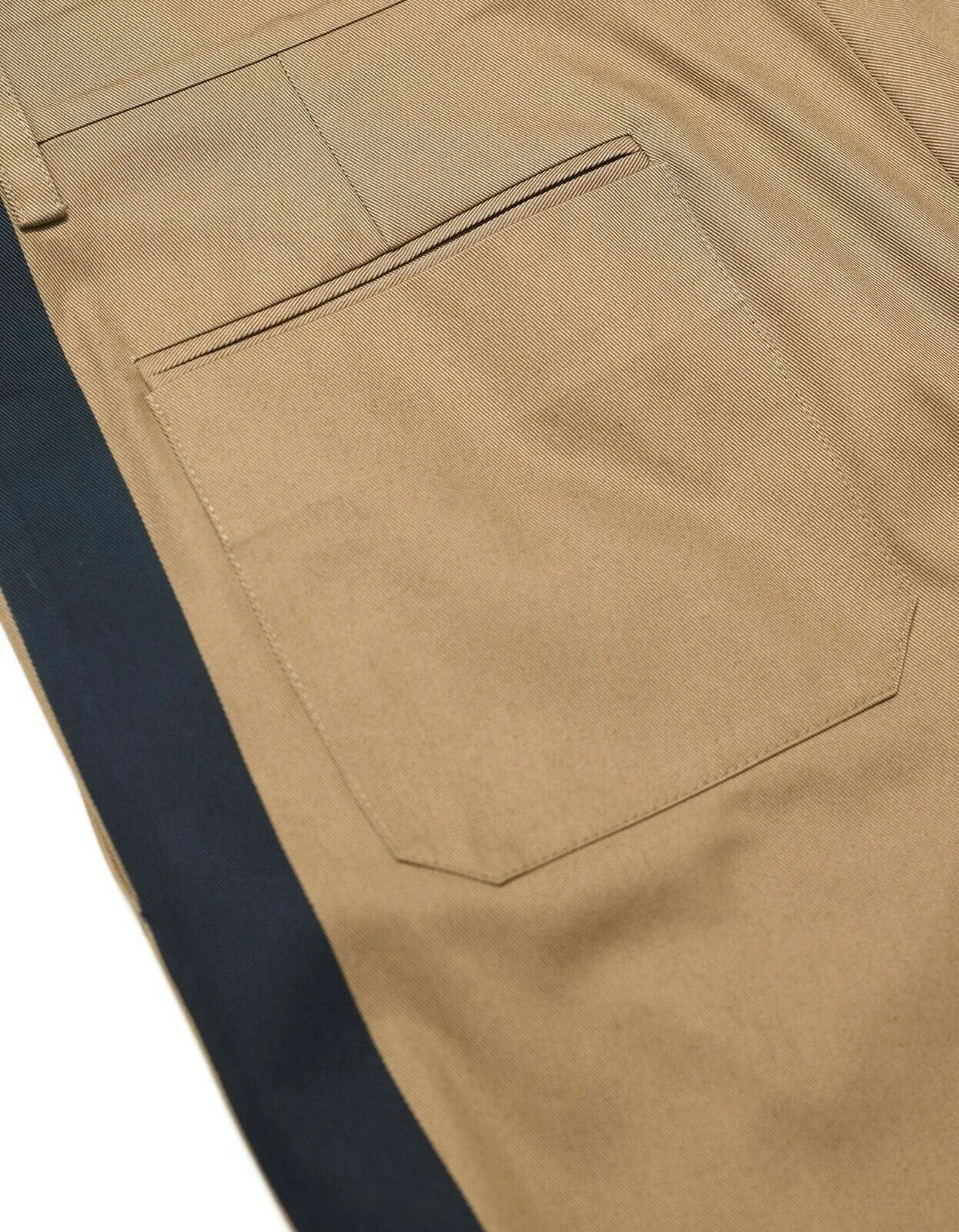 Beige Trousers with Contrast Trim