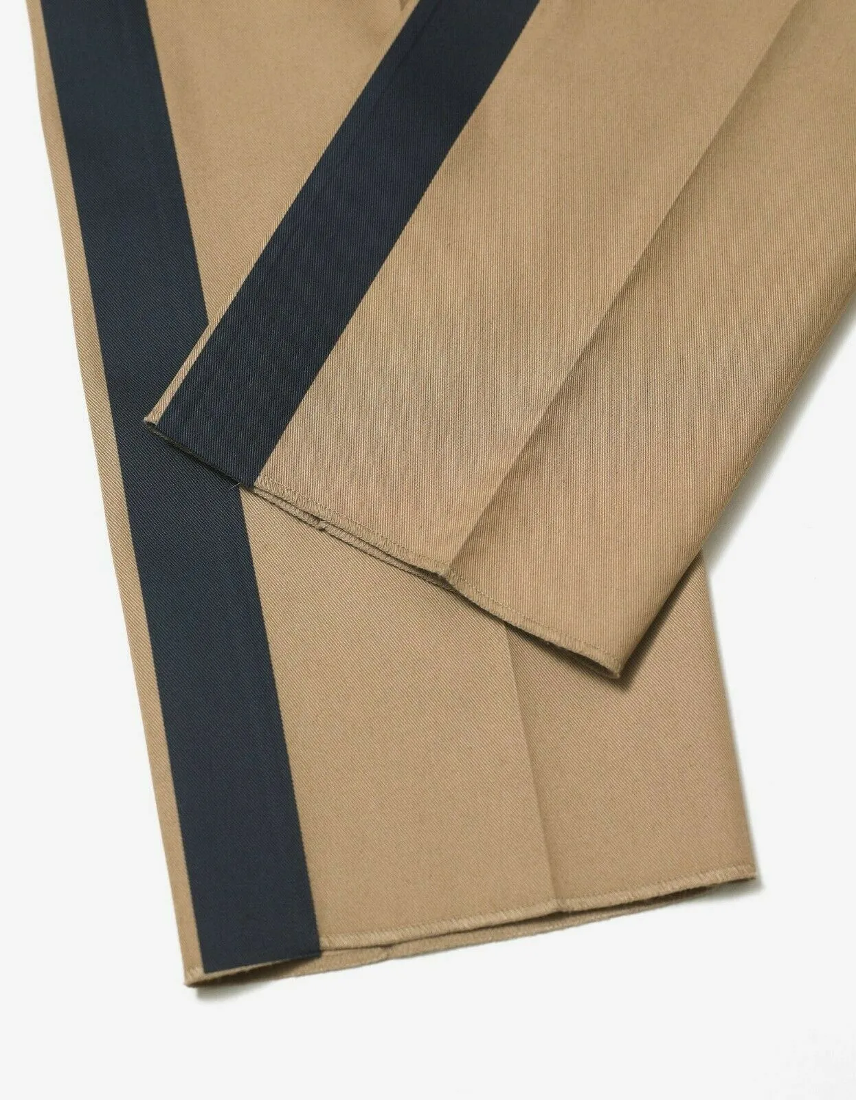 Beige Trousers with Contrast Trim