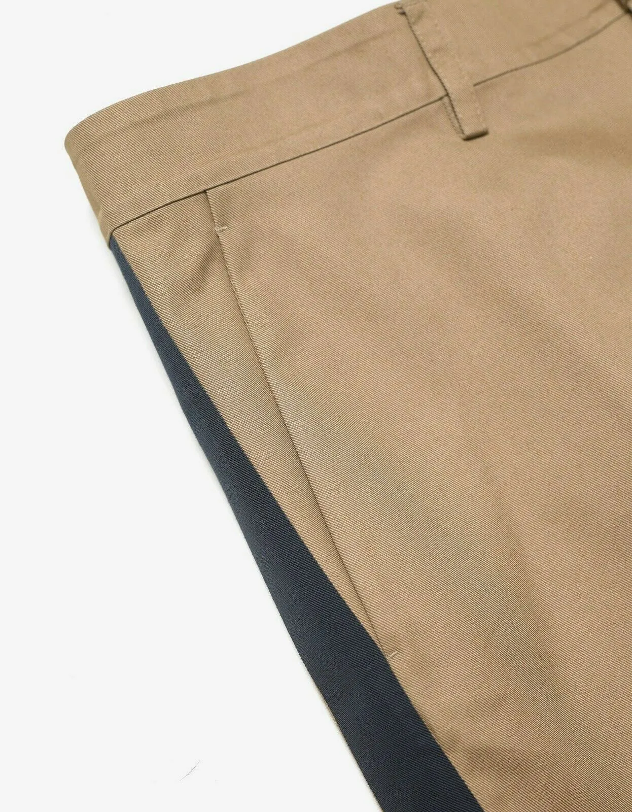 Beige Trousers with Contrast Trim