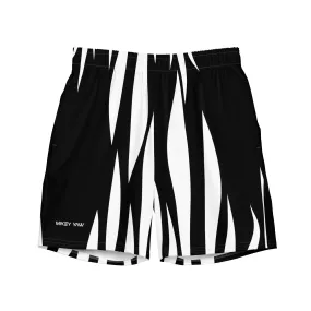Black and White Abstract Men's Swim Trunks