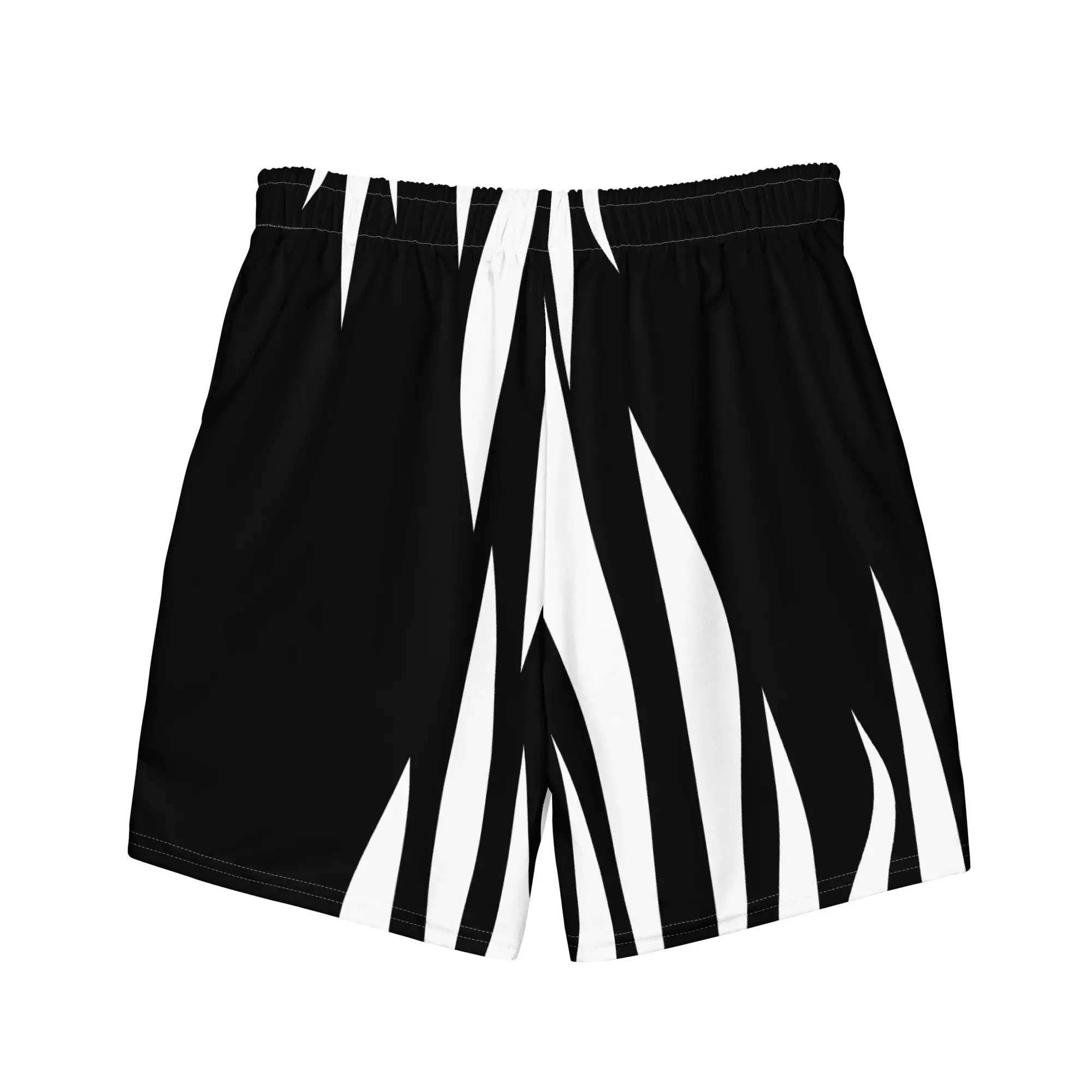Black and White Abstract Men's Swim Trunks