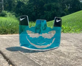 Blue Chrome Joker Custom Football Visor
