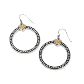 Brighton Pretty Tough Bold Heart Two Tone French Wire Earrings