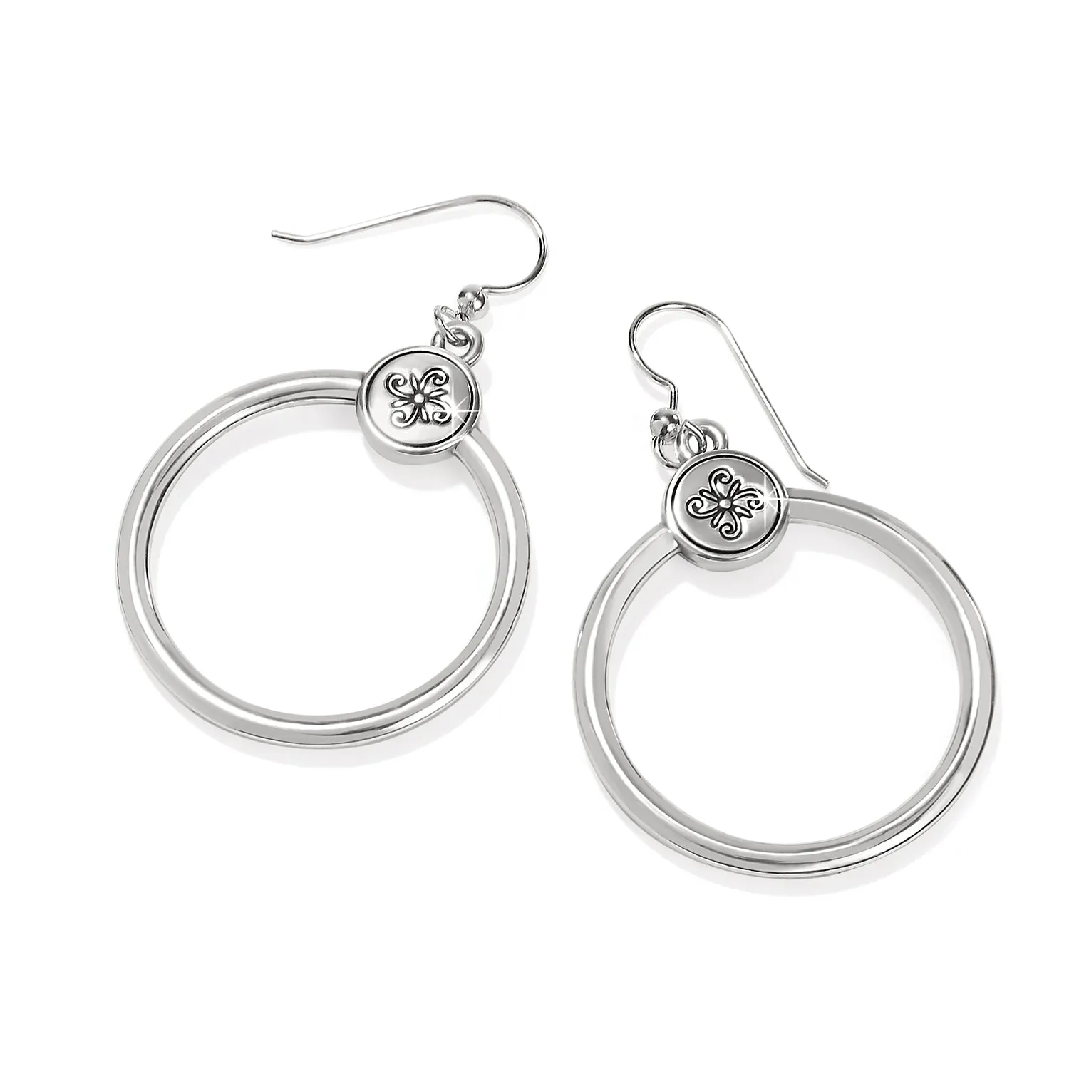 Brighton Pretty Tough Bold Heart Two Tone French Wire Earrings