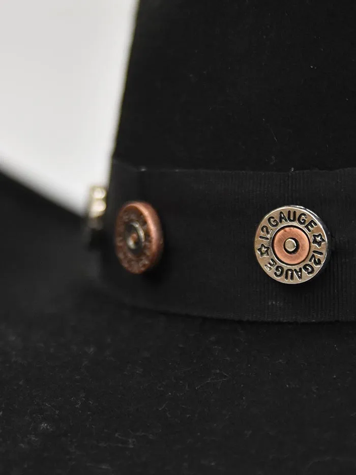 Bullhide SHOTGUN 0767BL Western Wool Hat With Concho Hatband Black