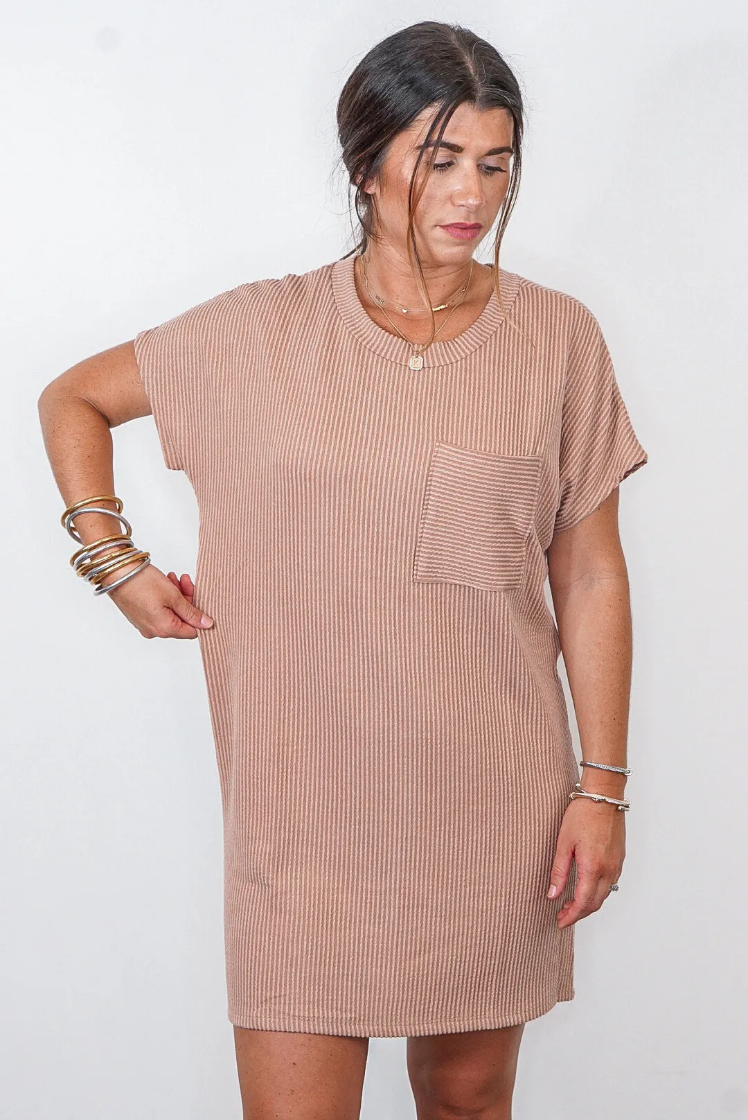 Casual Attitude Mocha Tunic Dress