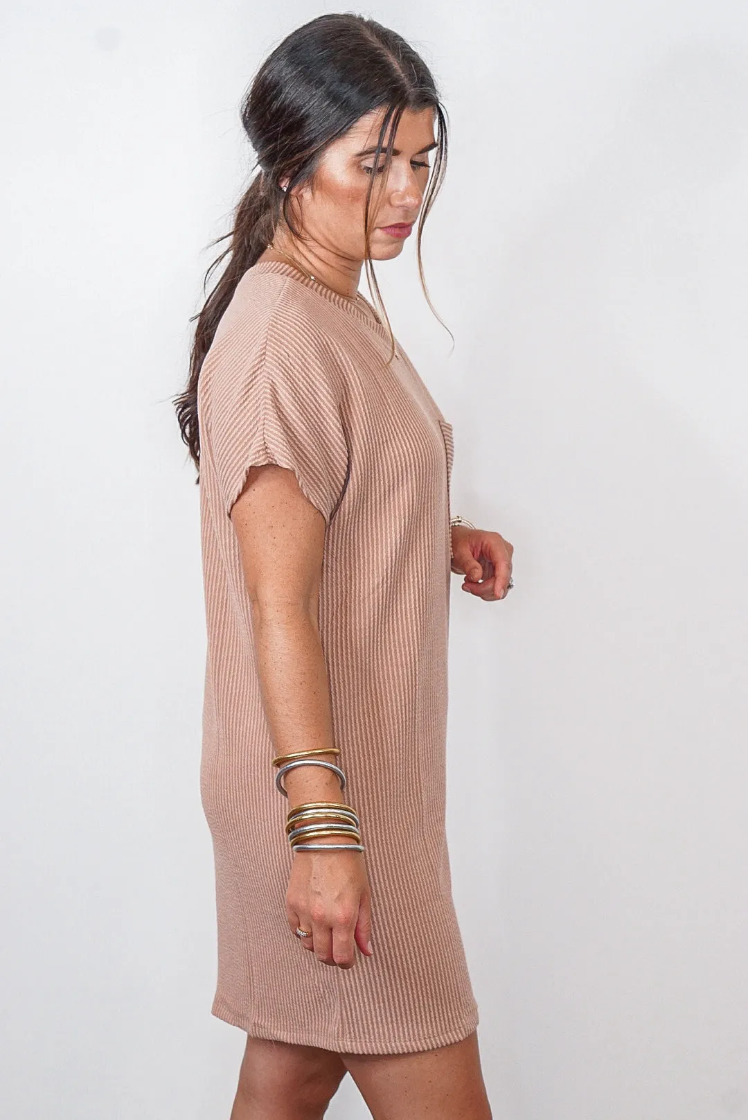 Casual Attitude Mocha Tunic Dress