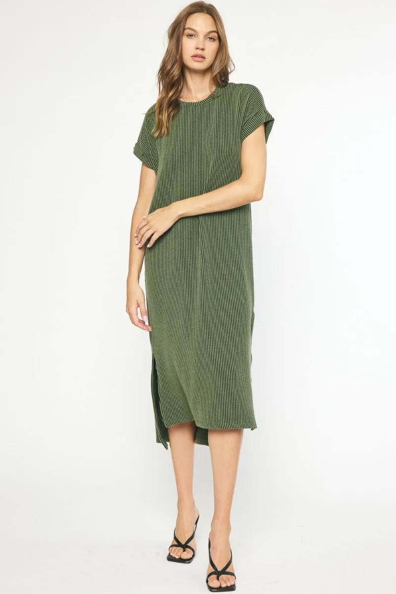 Casual Attitude Olive  Midi Dress