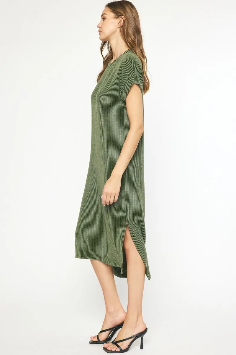 Casual Attitude Olive  Midi Dress