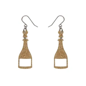 Champagne Glitter Drop Earrings - Gold