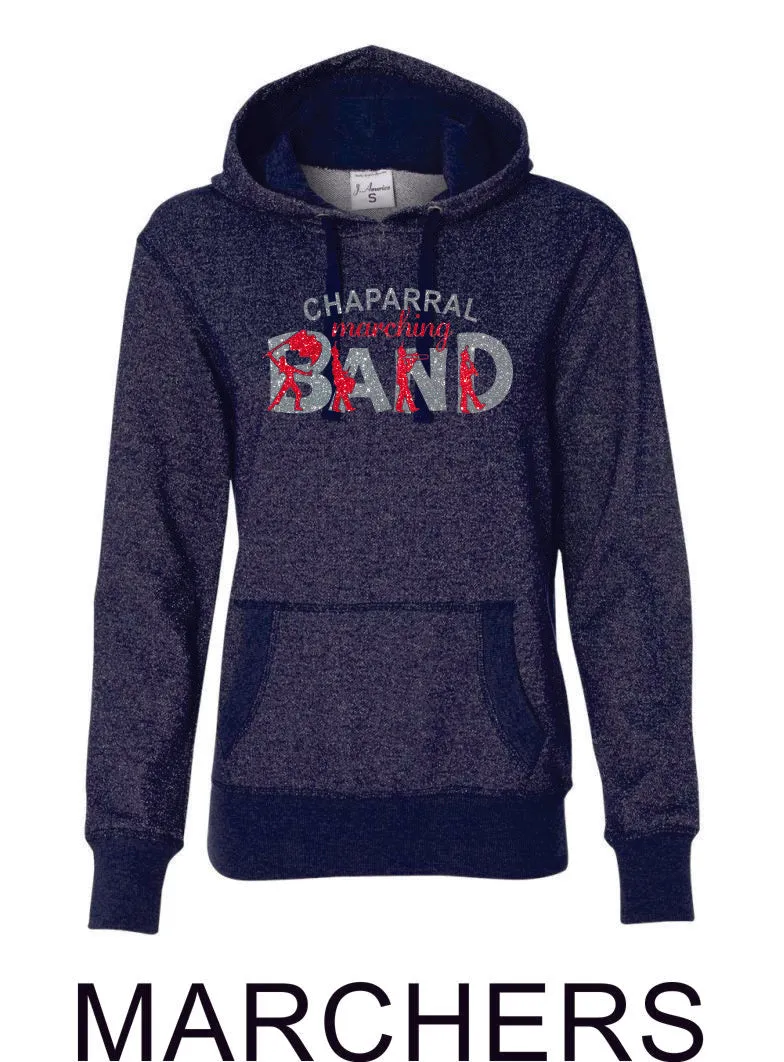 Chap Band Ladies Sparkle Fabric French Terry Hoodie- 3 designs
