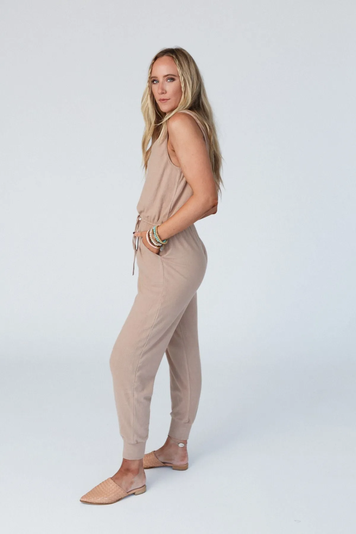 Chill Out Comfy Ribbed Jumpsuit - Mocha
