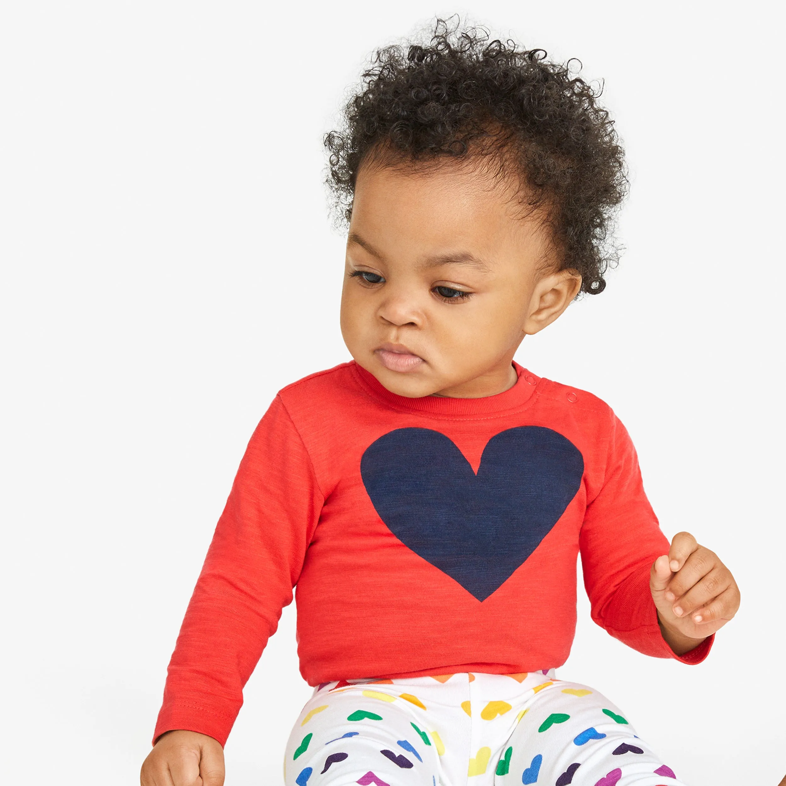 Clearance long sleeve babysuit in heart
