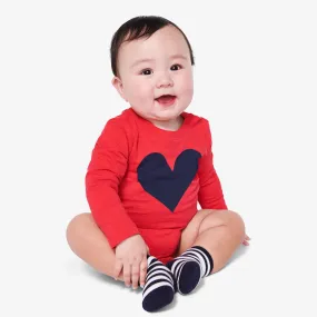 Clearance long sleeve babysuit in heart