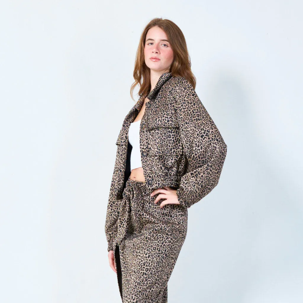Cropped animal print jacket wholesale