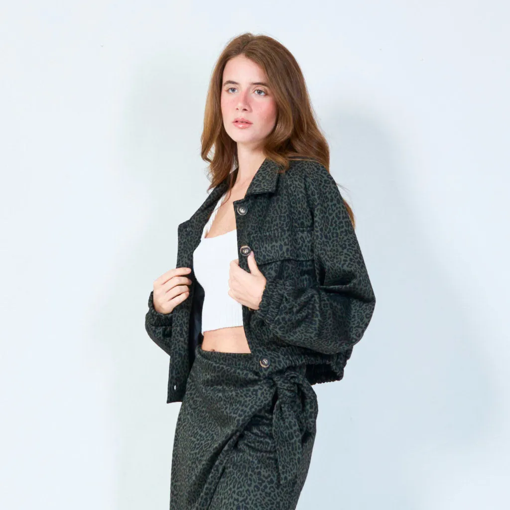 Cropped animal print jacket wholesale