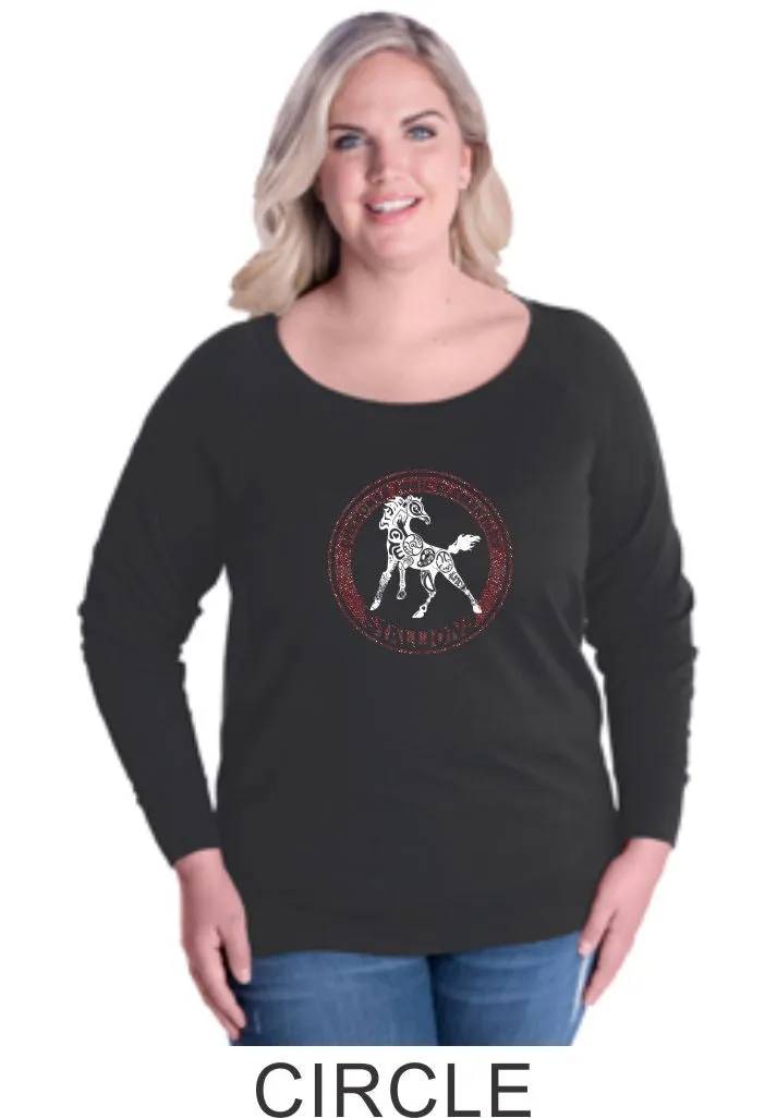 CTE Glitter Curvy Ladies Slouchy Pullover in 4 New Designs