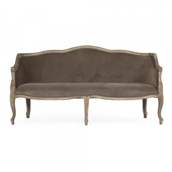 Curvy Brown Velvet Louis Sofa