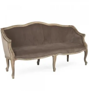 Curvy Brown Velvet Louis Sofa
