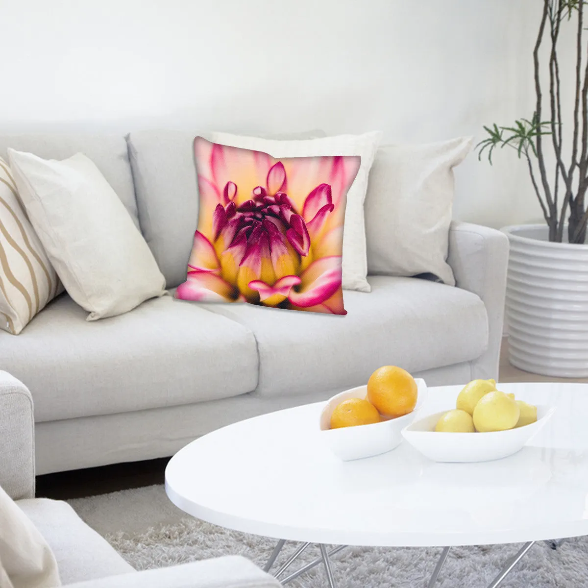 Custom Photo Eco Canvas Vegan Throw Pillow (Multicolored)