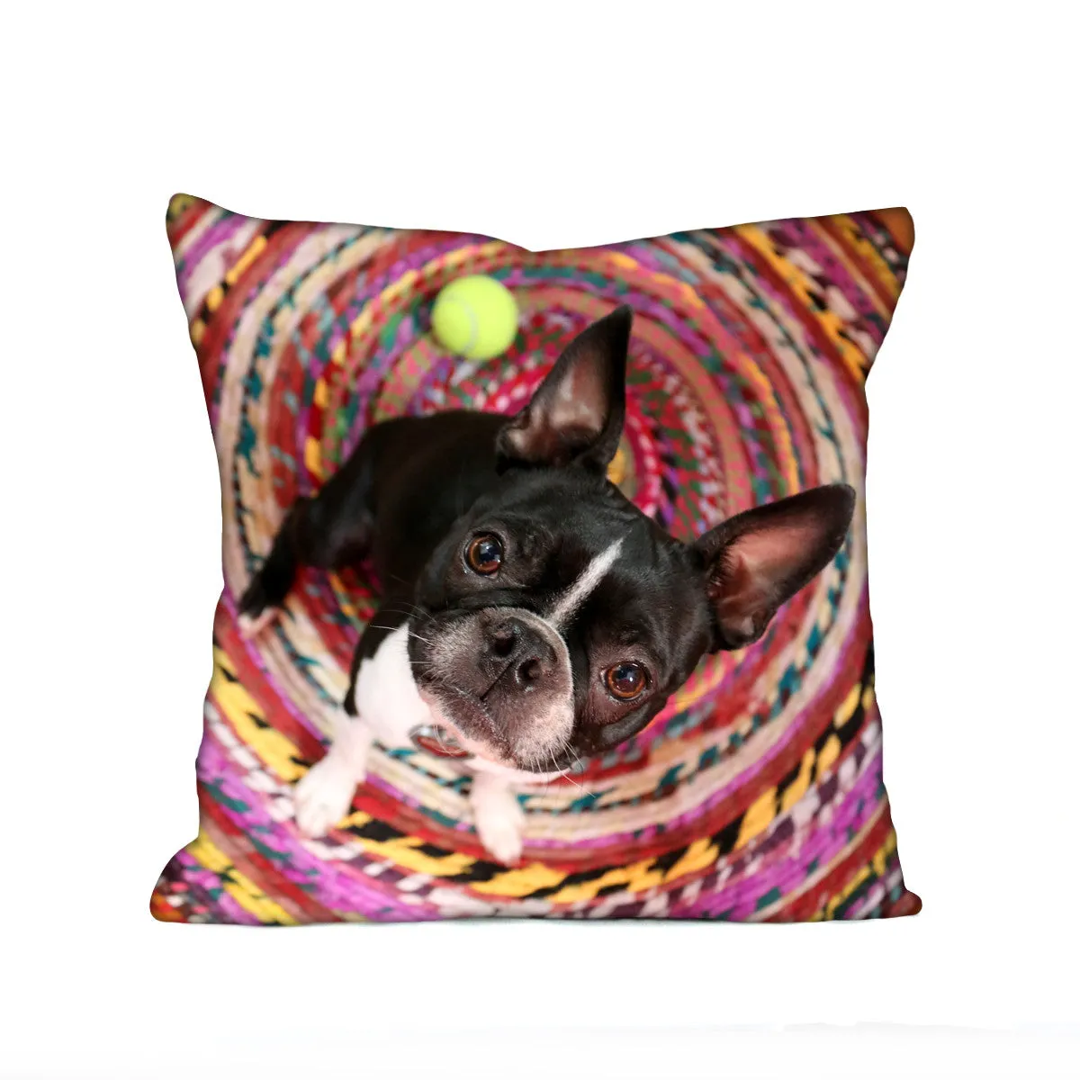 Custom Photo Eco Canvas Vegan Throw Pillow (Multicolored)