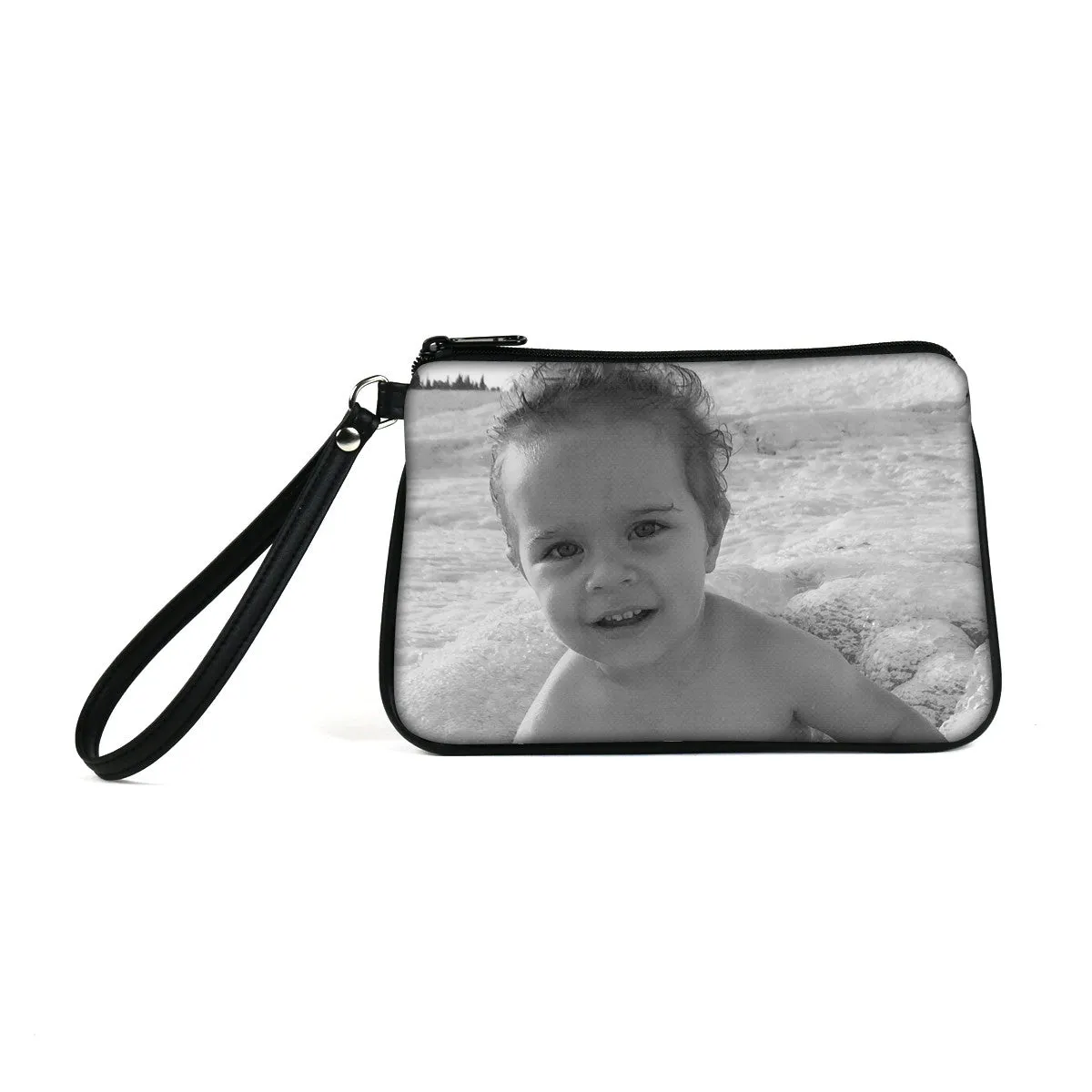 Custom Photo Eco Canvas Vegan Wristlet/Crossbody Bag (Multicolored)