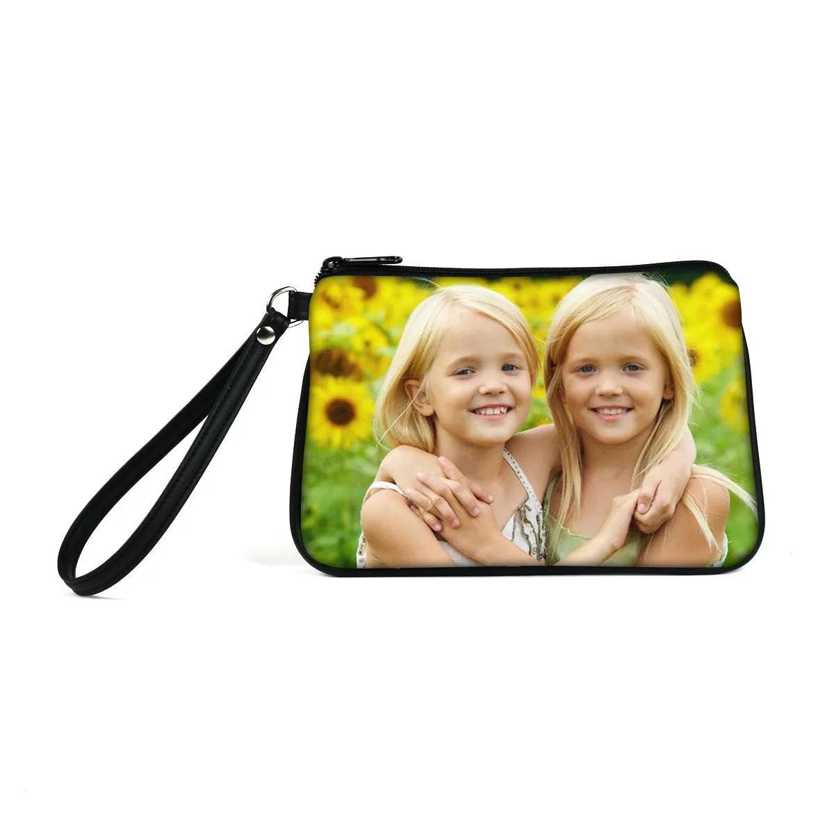 Custom Photo Eco Canvas Vegan Wristlet/Crossbody Bag (Multicolored)