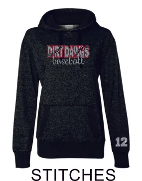Dirt Dawgs Ladies Sparkle Fabric French Terry Hoodie- 2 Designs