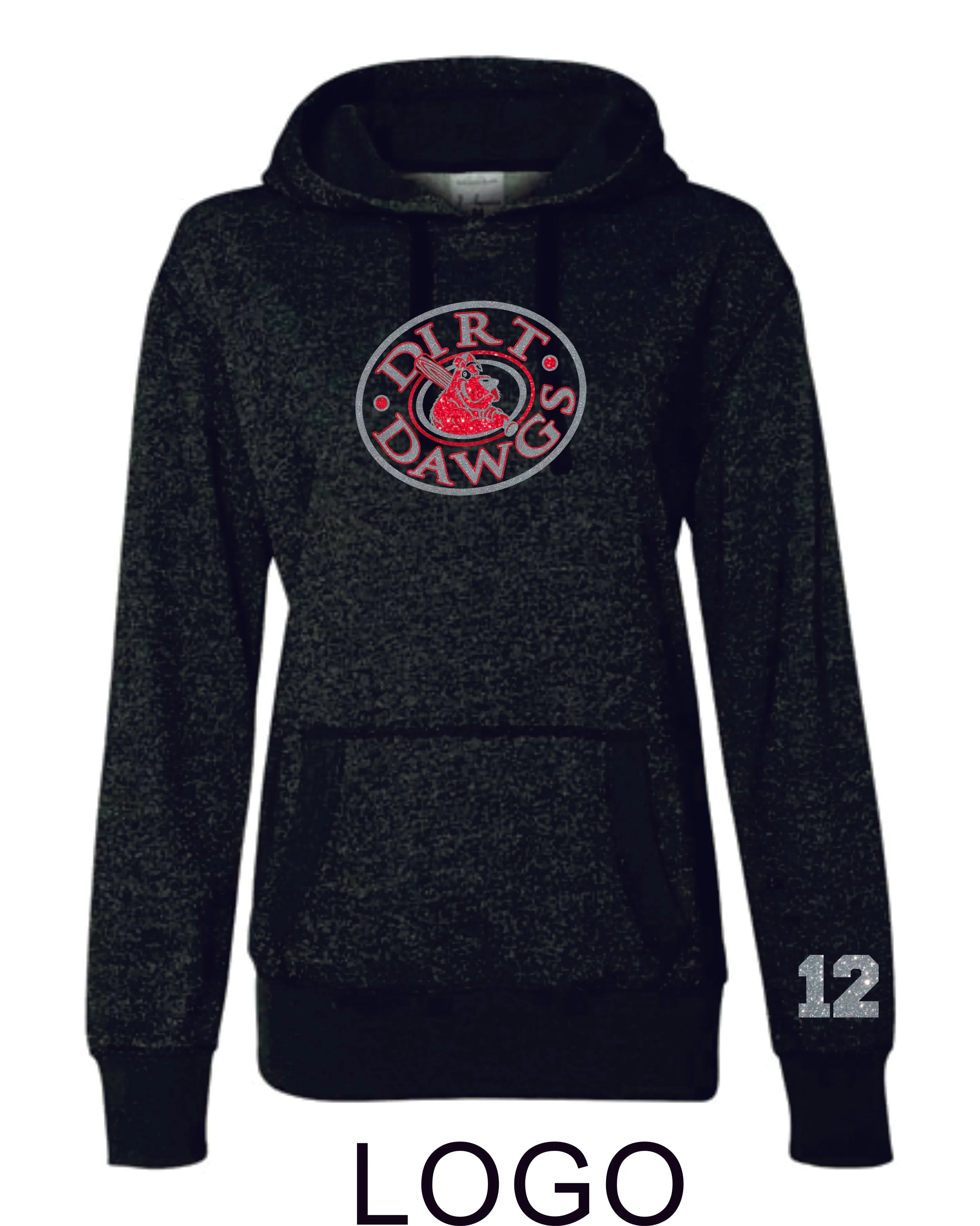 Dirt Dawgs Ladies Sparkle Fabric French Terry Hoodie- 2 Designs