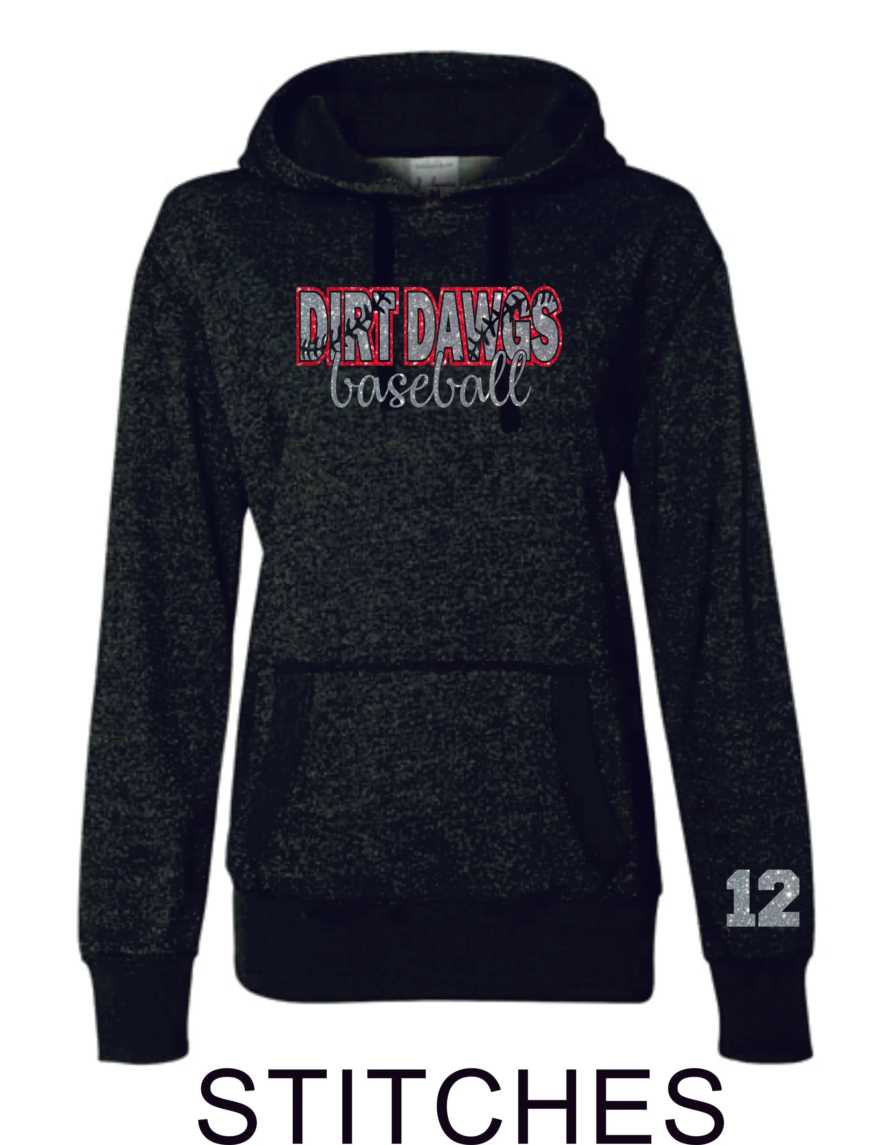 Dirt Dawgs Ladies Sparkle Fabric French Terry Hoodie- 2 Designs