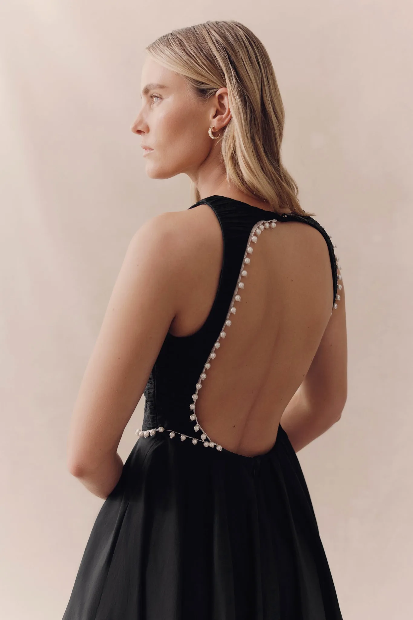 Florence Pearl Trim Midi Dress