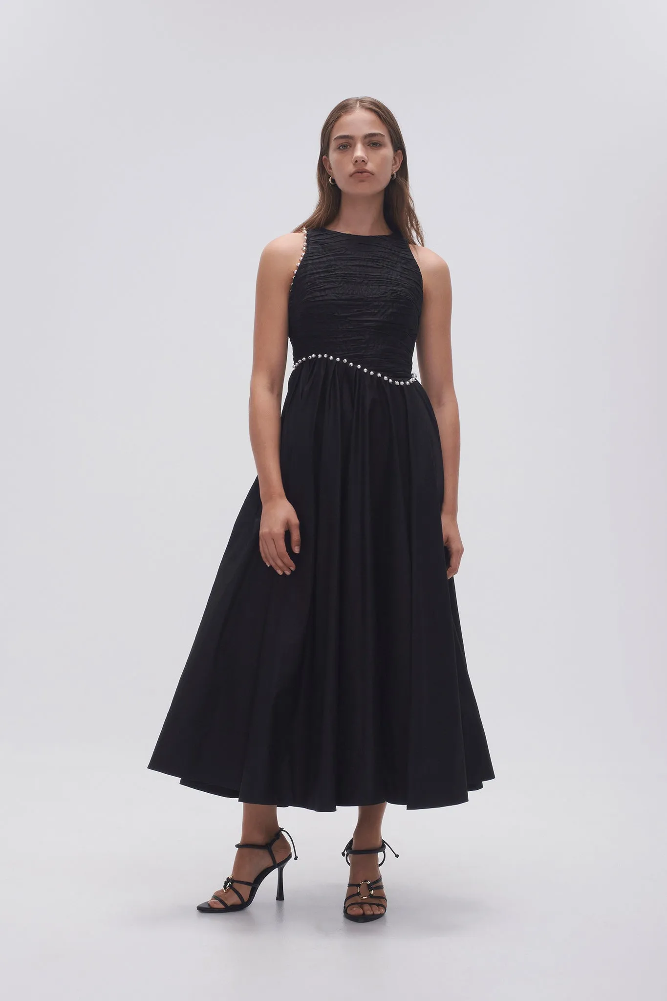 Florence Pearl Trim Midi Dress