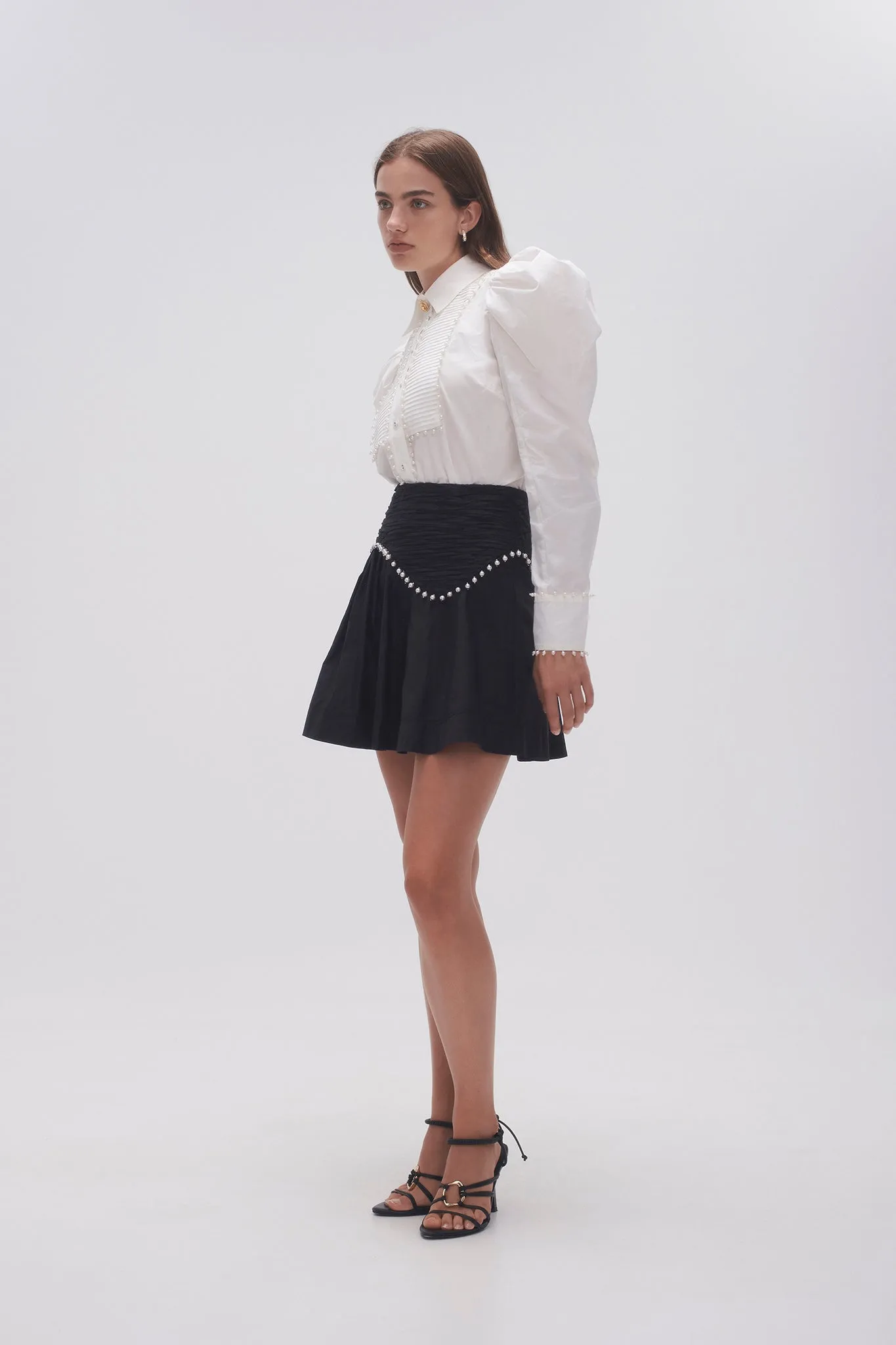 Florence Pearl Trim Mini Skirt