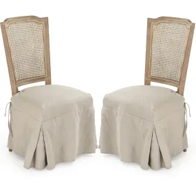 French Cane Backed Apron Side Chairs