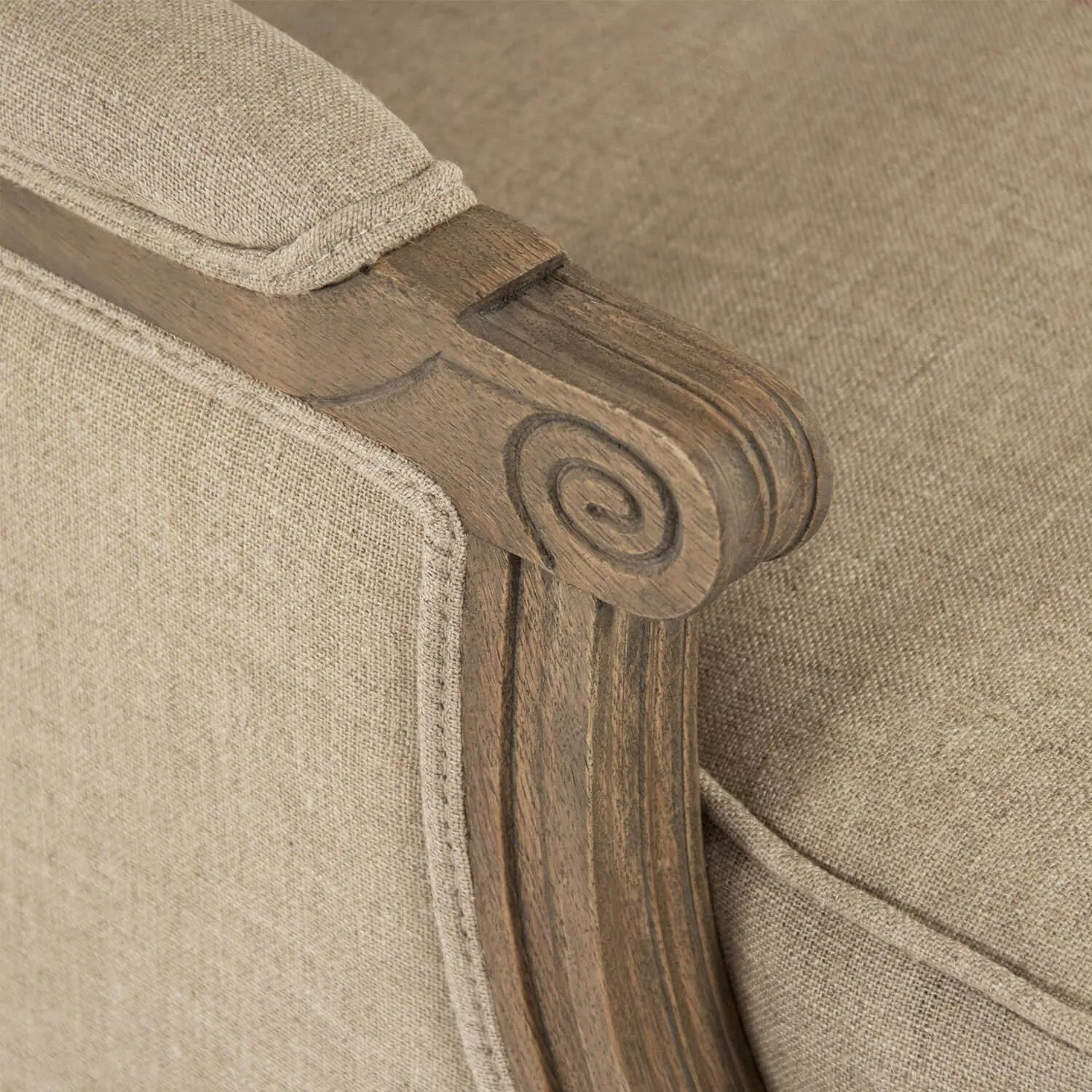 French Louis Blue Striped Arm Chair