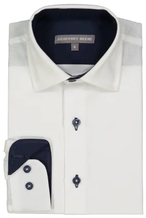 Geoffrey Beene Boys White Dress Shirt SHGB9006