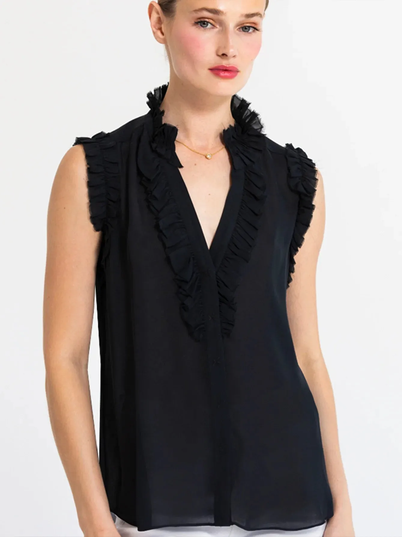 Go By Go Silk Sleevless Go Spring Soiree Blouse