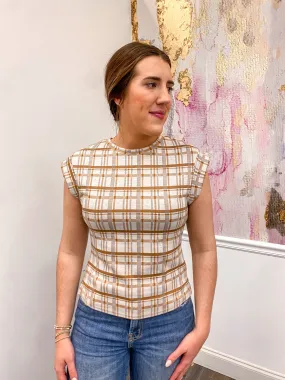 Into Autumn Brown Plaid Top