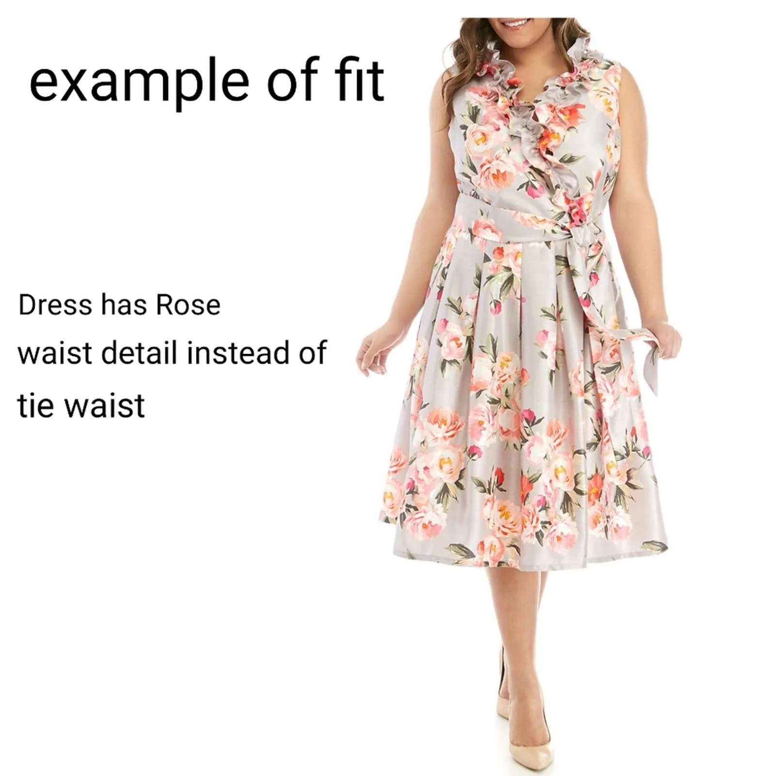 Jessica Howard Sleeveless Shantung Fit and Flare Ruffle Dress