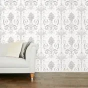 Josette Silver Glitter Wallpaper