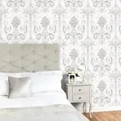 Josette Silver Glitter Wallpaper