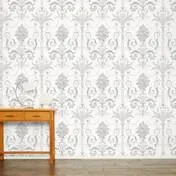 Josette Silver Glitter Wallpaper